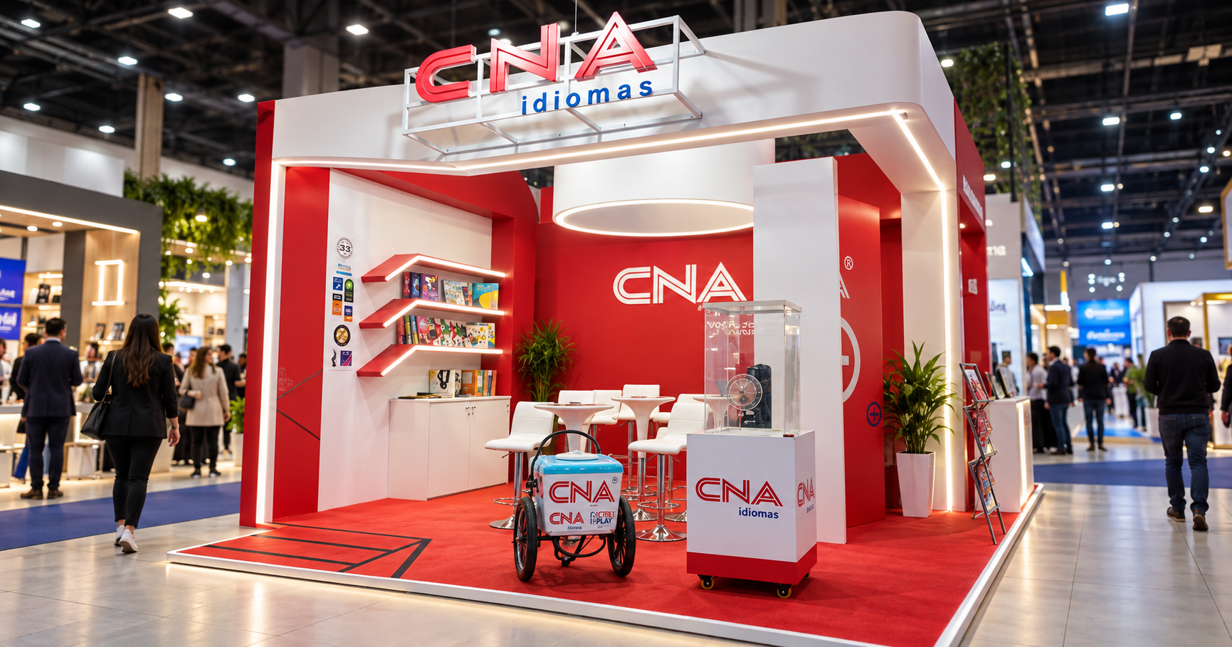 Stand corporativo personalizado em feira profissional